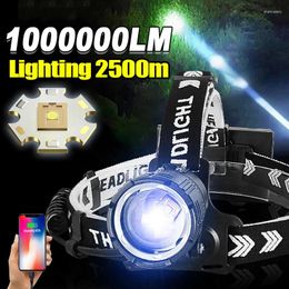 Headlamps Most Powerful LED Headlight Super Bright Big Aperture Head Flashlight Usb Rechargeable Headlamp Long S Fishing Torch