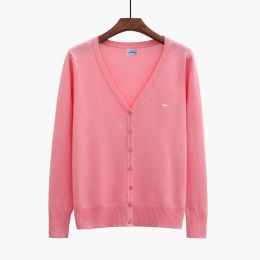 Cardigans New Women Spring Autumn Sweaters Long Sleeve Cotton Embroidery VNeck Harmont Soft Blaine Keep Warm Sweater Shirt