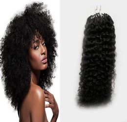 Afro Kinky Curly Hair micro loop human hair extensions 100g 1gs 100s micro loop 1g curly mongolian kinky curly hair6659336