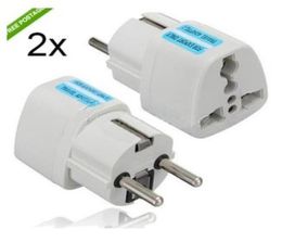 High Quality White Universal 2 Pin UK US AU To EU EURO France Germany Travel Adapter AC Power Plug Convert European7446019