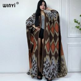 Blends WINYI new winter kimono outfits for women blog cardigan loose holiday hipster party dress Thick Warm Female jacket fashion abaya
