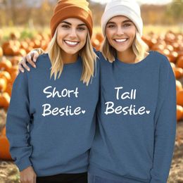 Women's Hoodies TALL English Letters Printed Off Shoulder Sleeves Hoodless Pullover Sweatshirt Round Women