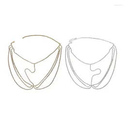 Hair Clips F42F Metal Mask Jewellery Face Chain Wedding Night Club Accessory Multilayer Veil Stylish For Party