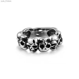 Band Rings Male Punk Hip-hop Skull Ring Titanium Tail Ring HIPHOP Street Jewellery L240305