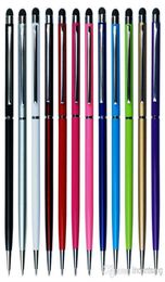 High Quality 2 in 1 Stylus Touch Pen Colorful Crystal Capacitive Touch Pen For Mobile Cell Phones6484155