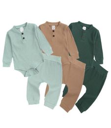 Infant Baby Boys Girls Long Sleeve Rompers Pants Spring Autumn Fashion Clothing Sets Kids Boy Girl Clothes Suits 2105216914138