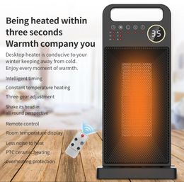 New PTC remote control touch screen electric heater household vertical 120 degree shaking head heater4655103