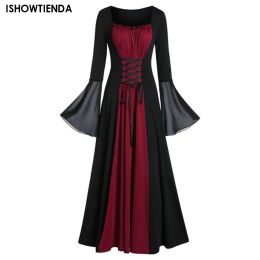 Dress Mediaeval Costume For Womens Trumpet Sleeve Irish Shirt Dress Black Gothic Dresses For Women Lolita Dress Black Gothic Dress