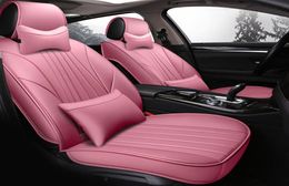 Universal Fit Full leather Car Seat Cover Airbag compatible For Most Car sedan Suv or BMW MercedesBenz Mazda Protective cushion P6090668