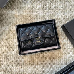 Mini Card Holder Women Luxury Wallets Men Coin Purse Material Classic CF Bag Diamond Pattern Quilted Bag Shoulder Bag Card Seat Cheque Clip Clutch Genuine Leather