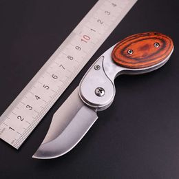 Outdoor Mini With Colourful Wooden Handle, Multi Functional Small Folding Knife, Camping Self Defense, Portable Tactical Pocket Knife 239888