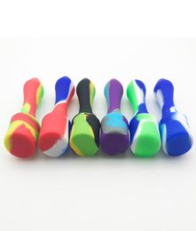 DHL!!China Factory Silicone Collector Mini Water Pipes with 10mm Titanium Tips Quartz Nails Concentrate Dab Rig Straw Bong Dab Rig5664693