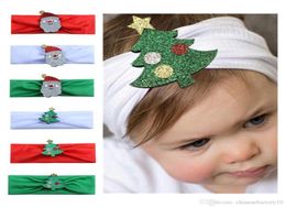 Xmas Kids Hair Accessories Cute Christmas Tree Pattern Hairbands for Girls Baby Santa Claus Headbands Infants Cartoon Turban Head 1692978