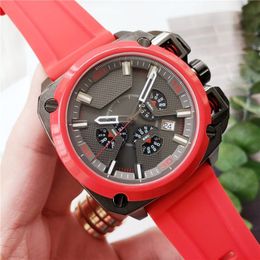 Mens luxury watches quartz movement all dial works watches fashion edition silicone strap men sport military watch designer waterp304E