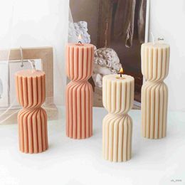 Candles Columnar Rotating Candle Silicone Molds Roman Pillar Swirl Wave Twirl Taper Spiral Candles Mould Geometric Abstract Home Decor