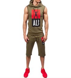 men039s designer sports suit 2018 new men039s running suit fitness training sleeveless loose men039s clothing Running Wea2090818