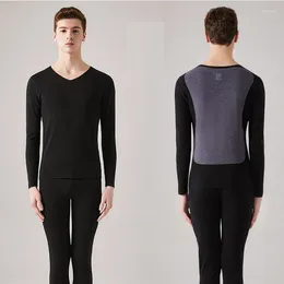 Men's Thermal Underwear Men Suits 2024 Winter Long Johns Dralon Heating Seamless Patch Slim Fit Fleece Keep Warm 2 Piece Set