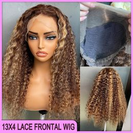 On Sale Malaysian Peruvian Brazilian P4/27 Deep Wave 13x4 Transparent Lace Frontal Wig 20 Inch 100% Raw Virgin Remy Human Hair