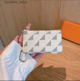 Key Rings 17color Designer Wallets Bag Keychain Ring KEY POUCH Coin Purse Damier Leather Credit Card Holder Women Men Small Zipper Purses WalletL240305