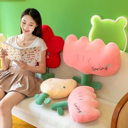 valentines day new warm simulation little red flower pillow girl sleeping bed cushion doll cute tulip flower soft fill pillow factory wholesale and stock