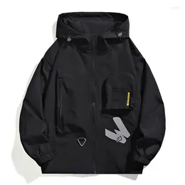 Men's Jackets Men Winter Hooded Jacket 2024 Korean Style Fashion Windbreaker Casual Solid Colour Windproof For