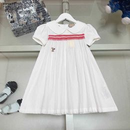 Luxury baby skirt Princess dress Embroidered patterns girl dresses Lace Size 110-160 CM kids designer clothes summer child frock 24Mar