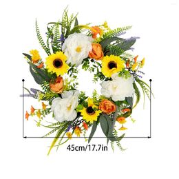 Decorative Flowers Spring Wreath Home Decor Front Door Hanging Patio Decoration Pendant Farmhouse