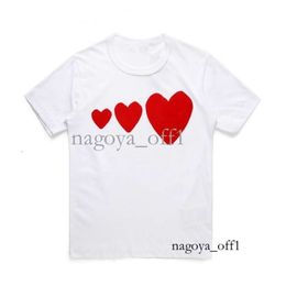 2024 Play Mens T Shirt Designer Red Commes Heart Women Garcons S Badge Des Quanlity Ts Cotton Cdg Embroidery Short Sleeve Bg 609