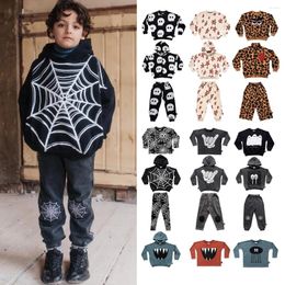 Clothing Sets Boys Clothes LMH Brand 2024 Winter Baby Girls Sweater Pants Two Piece Fashion Cartoon Coat Hoodie Toddler Kids Outfit Set
