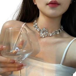 Choker Sparkling Necklace For Women Chunky Collar Fashion Irregular Crystal Bridesmaid Wedding Masquerade