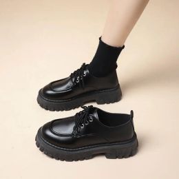 Flats AllMatch Winter Shoes Women Autumn Female Footwear Clogs Platform British Style Black Flats Oxfords Retro Fall Dress Creepers P