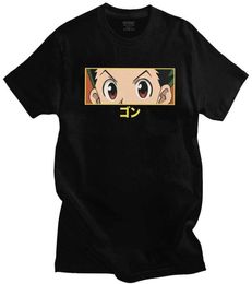 HXH GON EYES Tshirt Homme Pure Cotton Hunter x Hunter Tee Shirts Round Neck Short Sleeve Japanese Manga Anime TShirt Merch Gift X7143160