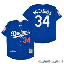 Mitchell and Ness Throwback Dodgers Baseball Jersey 42 Jackie Robinson Brooklyn 32 Sandy Koufax 34 Fernando Valenzuela Los Black Cream Angeles White Grey 400