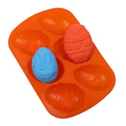 Easter Egg Silicone Molds, 6-Cavity Easter Egg Cake Moulds For DIY Easter Chocolate Candy Cupcake Fondant Decoration 1221804