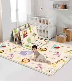 Baby Play Mat Waterproof LDPE Soft Floor Playmat Foldable Crawling Carpet Kid Game Activity Rug Folding Blanket Reversible F5 LJ24081637