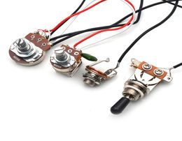 Guitar Switch Wiring Harness Prewired Volumes and Tones knob2500K Full Size Big Pots 3Way Toggle Switch for Electric Guitar4488570