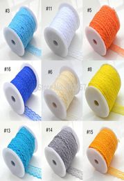 WholeLace Trim Embroidery Appliques Wedding 100YardsRoll 20MM 18 Color Lace Trim Polyester Fabric Embroidered Lace Ribbon1550948