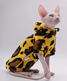 Hairless Cat Clothes Autumn and Winter Cotton Fashion Cat Apparel for Sphynx Cats Devon Rex CatsCornish 240304