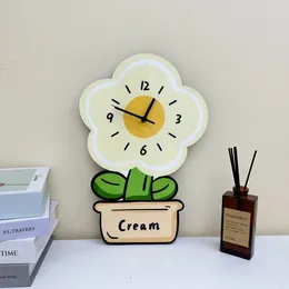 Wall Clocks Cream Wind Clock Simple And Stylish High-value Home Living Room Mute Decoration Cute Clock.