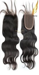 Brazilian Body Wave Remy Virgin Human Hair Extensions Lace Closure Weaves Part Natural Colour Bulk Whole7231650