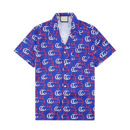 Designer-Hemd für Herren, Button-Up-Hemden, bedrucktes Bowling-Hemd, Hawaii-Blumen-Freizeithemden, Herren-Slim-Fit-Kurzarmkleid, Hawaii-T-Shirt