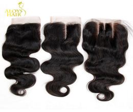 Middle3 Part Brazilian Body Wave Lace Closure Grade 6A Virgin Brazilian Human Hair Closure Cheap Lace Top Closures Size 4qu8721500