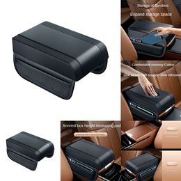 New Cushion Memory Foam Car Pad Rest Height Arm Armrest Mat Accessories Box Cover Leather Suppo T7t7