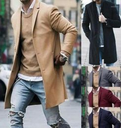 Imcute New Arrival Fashion Men039s Trench Coat Warm Thicken Jacket Woolen Peacoat Long Overcoat Tops Winter18727607