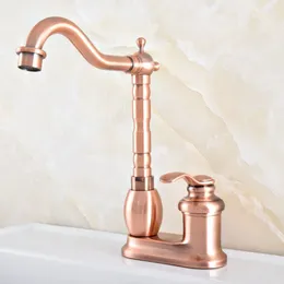 Bathroom Sink Faucets Antique Red Copper Faucet Single Handle Basin Mixer Tap Bath Brass Vessel Water Nsf835