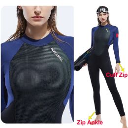 Swimwear 5mm Neoprene One Piece Full Body Wetsuits Long Sleeves Swimsuit UV Protection for Surfing/Scuba Diving /Snorkeling/Swimming Suit