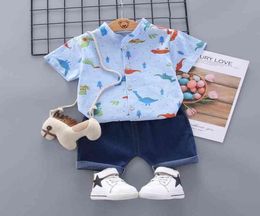 Summer Kids Boys Clothes Boy Dinosaur Print Shirt Tops Denim Shorts Newborn Baby Toddler Boy Outfits 1 2 3 4 Years 2103222052918