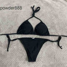 Designer Sexy Bikini Set for Women Bandage Swimsuit Twopieces Crop Top Swimwear Thong Bathing Suit High Waist Beachwear Y18E