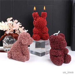 Candles 3D Valentine Rose Animals Candle Silicone Mould Handmade Chocolate Decoration Bear Aromatherapy Soap Resin Candle Silicone Mould