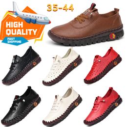 Athletic Shoes Gai Designer Casual Shoes Handmade Mother Shoes Womans Herr Mens Single Shoes Leather Softy Bottoms Flat Non-Slip 35-43 komfort